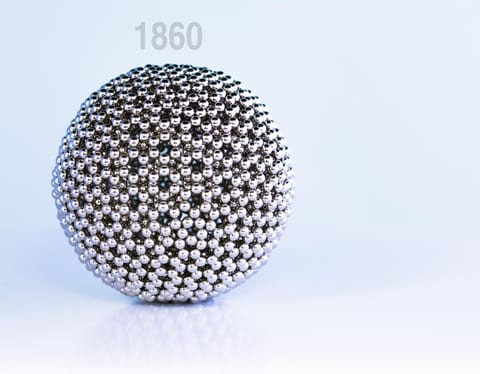 A hollow sphere built from 1860 Micromagnets